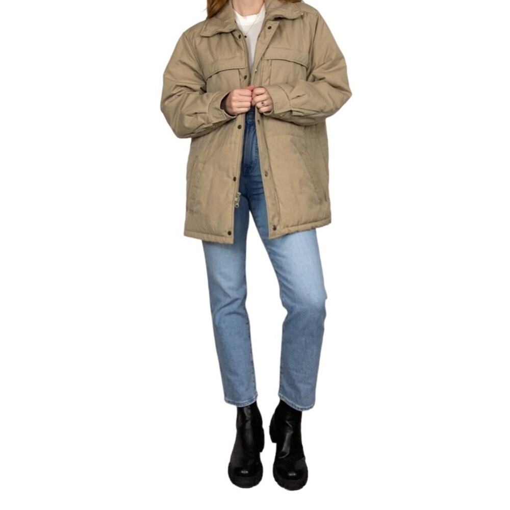 Vintage 90s Fieldmaster Size Large Neutral Tan Puffer Style Winter Jacket/Coat - Picture 5 of 10